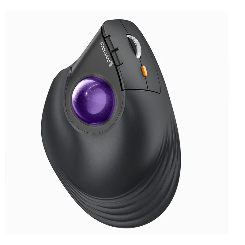 ProtoArc Vertical Wireless Trackball Mouse, EM05 NL Bluetooth Ergonomic Rollerball Mouse Rechargeable Computer Laptop Thumb Mice - Thumbnail 2