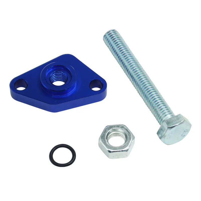 Set of CNC-machined aluminum alloy adjustable chain tension regulators for LC135 and similar small motorcycle engines.
