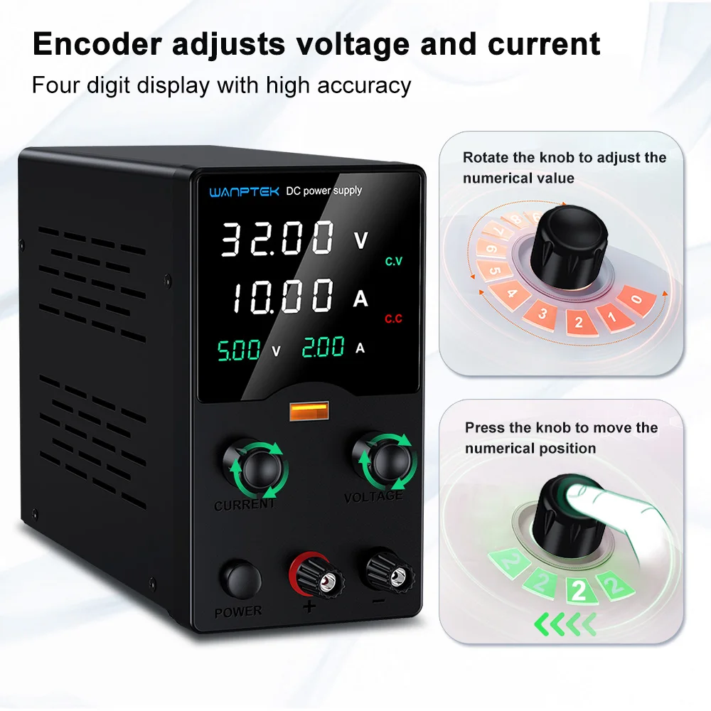 Adjustable DC Power Supply | 32V-160V Lab-Grade Voltage | USB Charging & Digital Display - Thumbnail 3