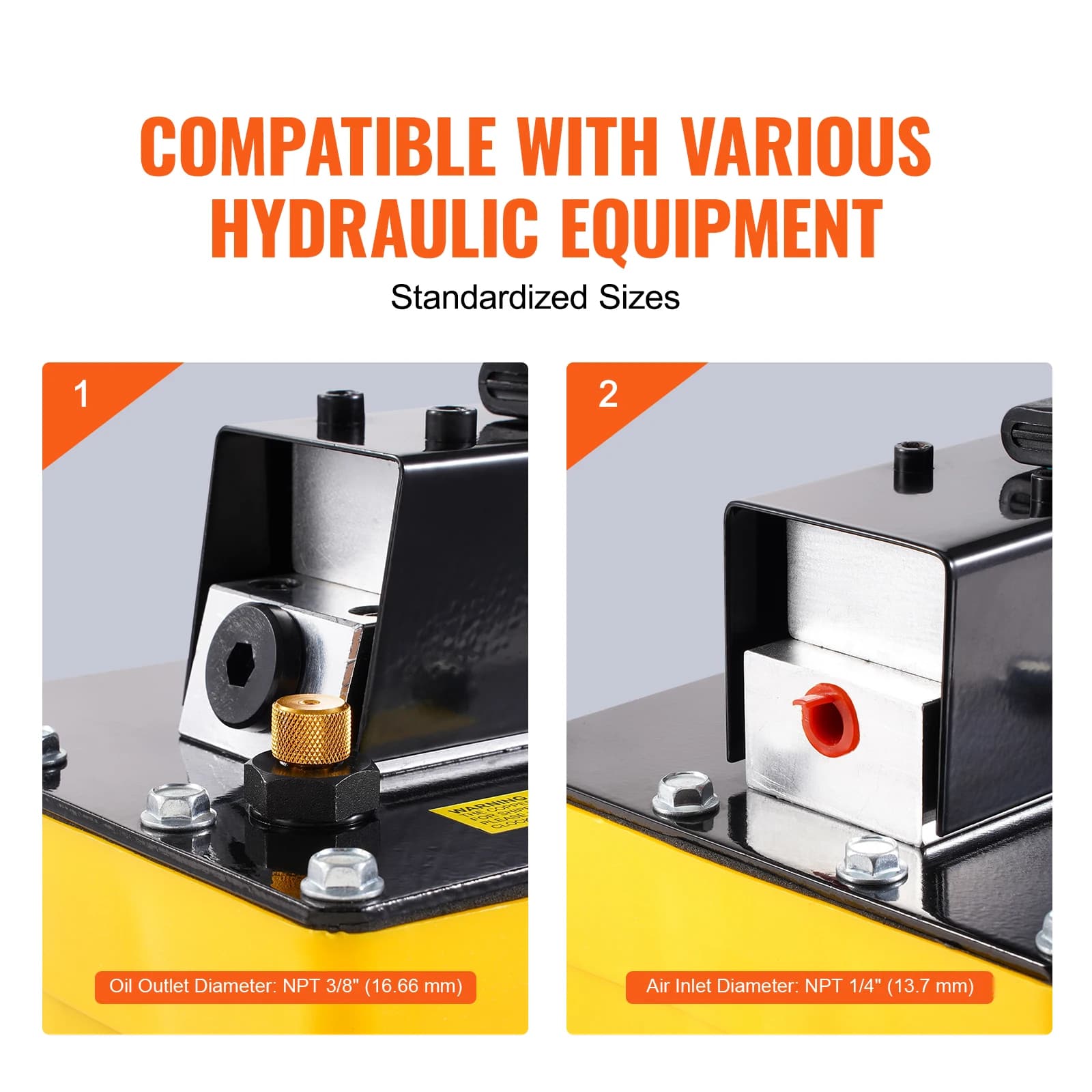 SucceBuy 10,000PSI Air Hydraulic Pump 0.61Gal Reservoir & Remote Control Actuator for Automobile Frame Machine & Hydraulic Press - Thumbnail 6