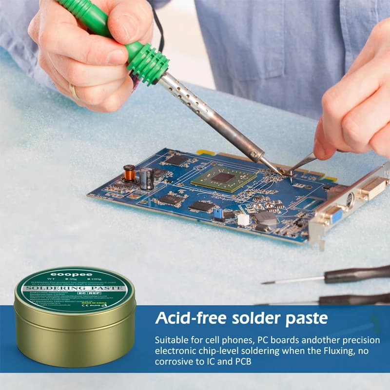 No-Clean Solder Paste | Rosin Flux for Electronics & PCB Repair | Essential Welding Tool - Thumbnail 3