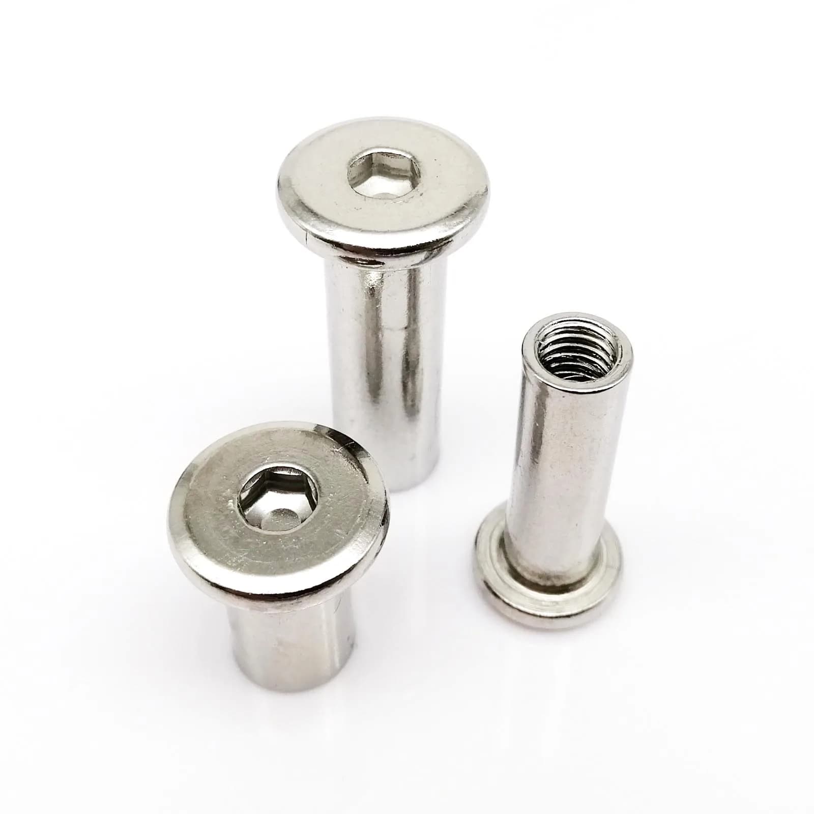 304 Stainless Steel Furniture Rivet Nuts | M3-M10 Hex Socket Head Insert Joints | Heavy-Duty Connector Sleeves - Thumbnail 3