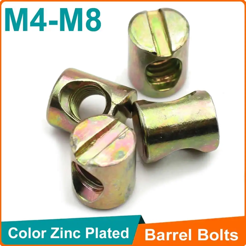 M5 M6 M8 Barrel Bolts | 6/12pcs Cross Dowel Nuts | For Furniture Assembly, Beds, Chairs, Cribs - Thumbnail 3