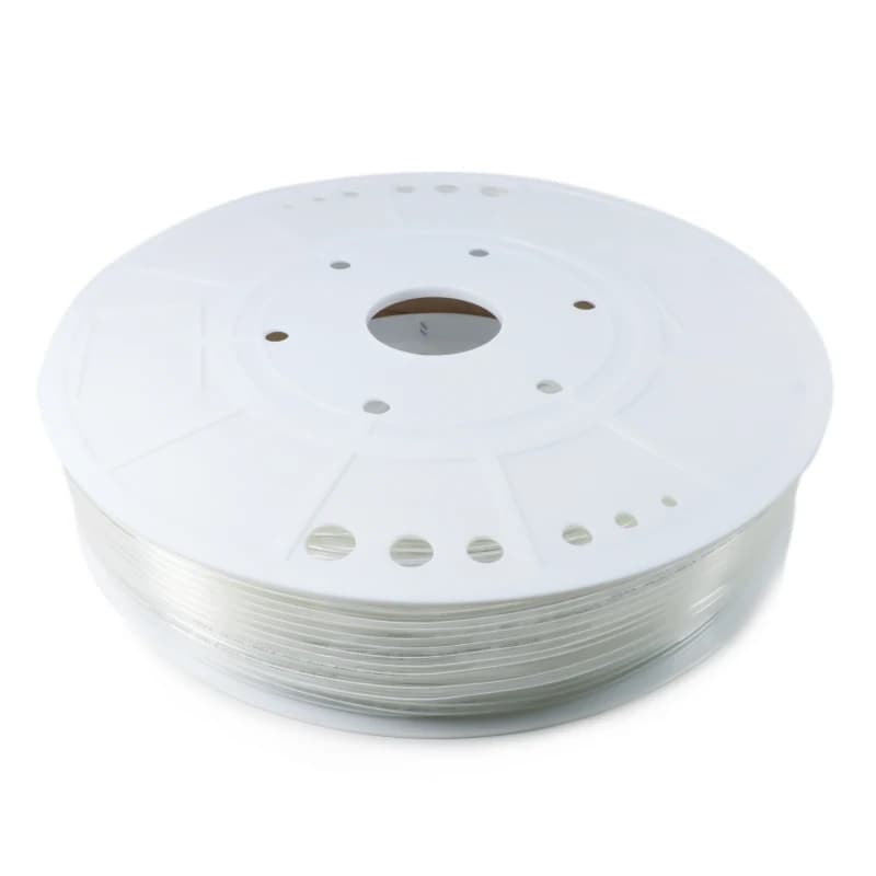 Transparent PU pneumatic air hose in various diameters from 3mm to 20mm and lengths up to 10 meters for industrial components.