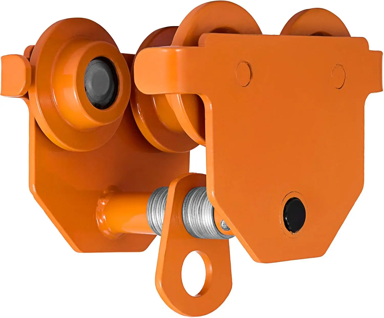 2 Ton manual trolley crane hoist with dual wheels and 4000 lb capacity for garage or workshop lifting.