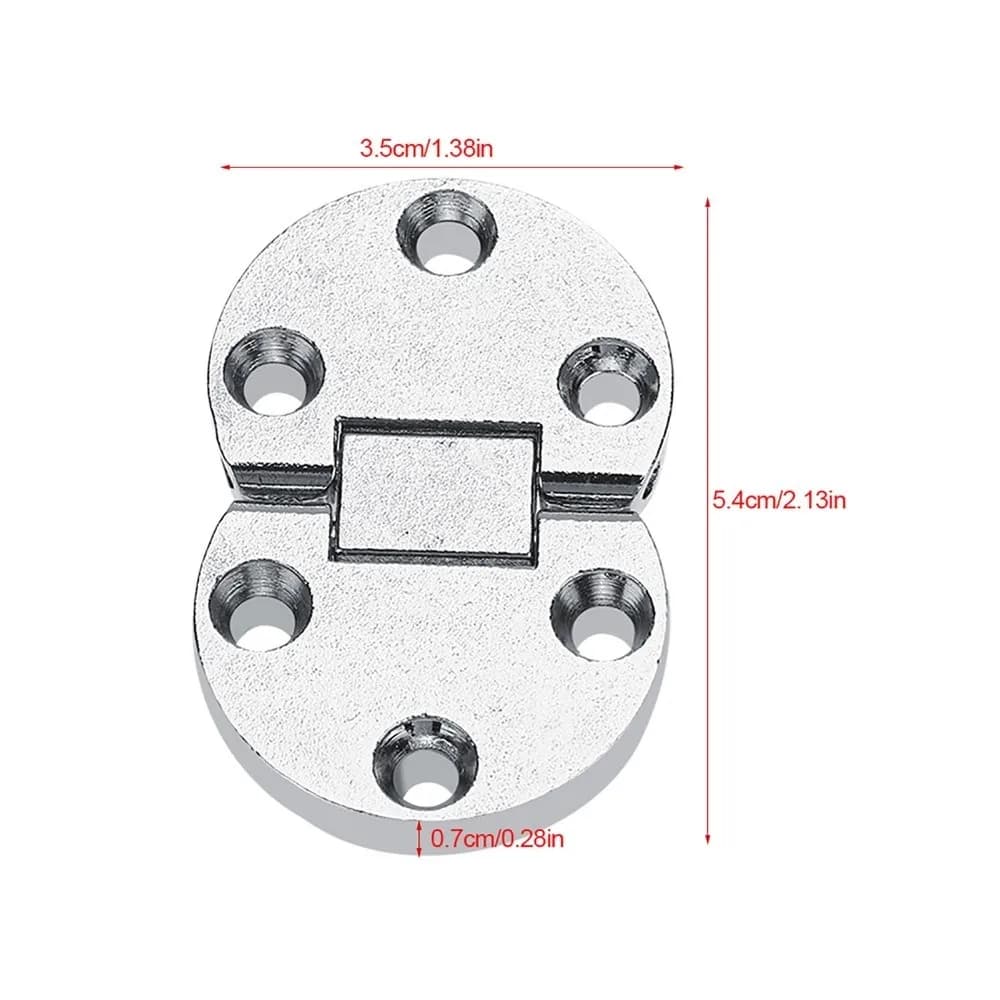 Alloy 180 Degree Folding Hinge | Heavy-Duty Cast Strap Design | Round Edge Drop Leaf Cabinet Hardware - Thumbnail 6
