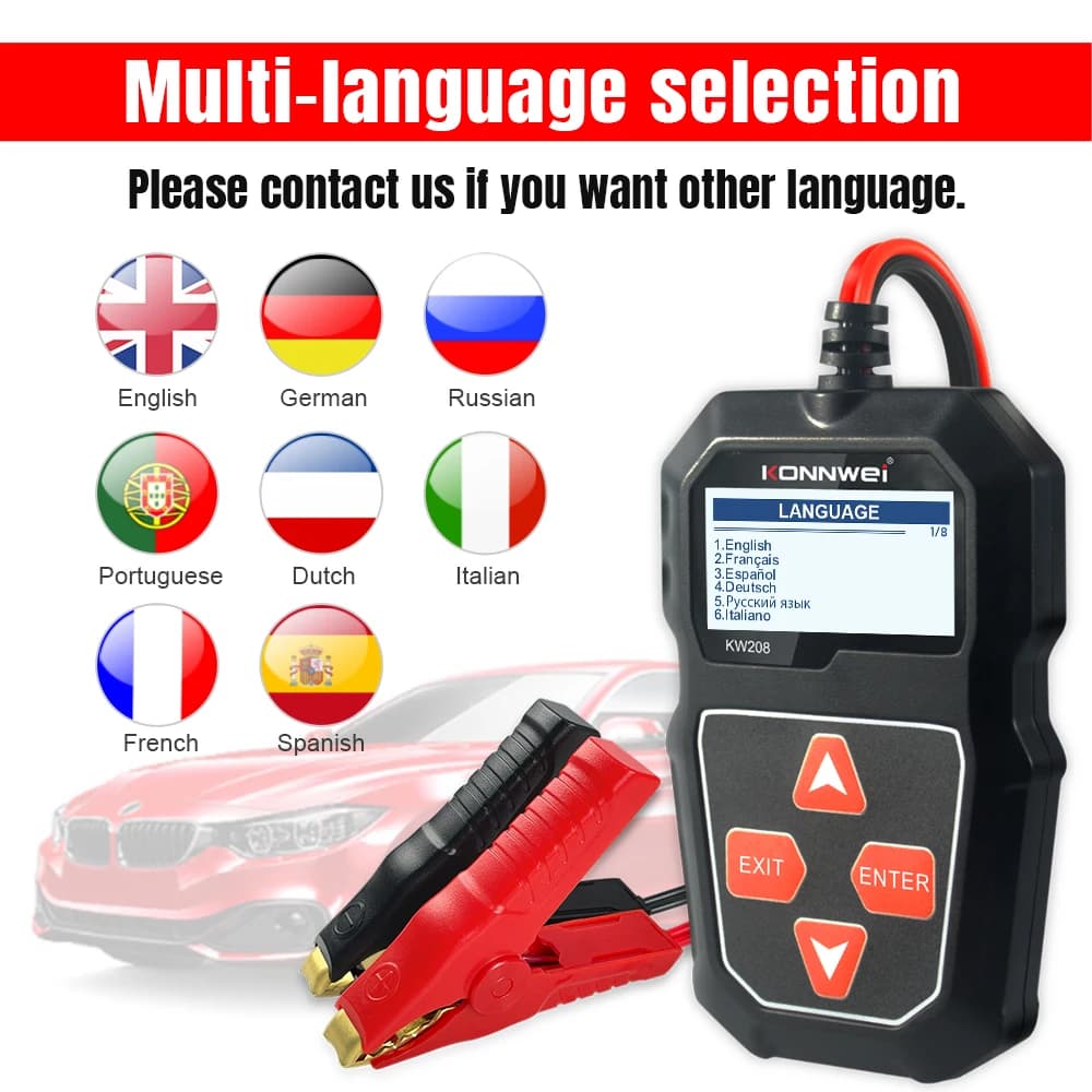 12V Car Battery Tester | Automotive Analyzer with Waveform Voltage | For Car and Motorcycle - Thumbnail 5