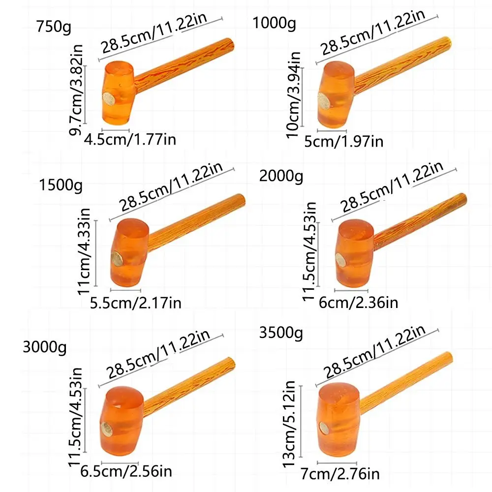 Rubber Mallet | 750-3000 Type Wood Handle | Tile & Floor Mounting Hammer - Thumbnail 6