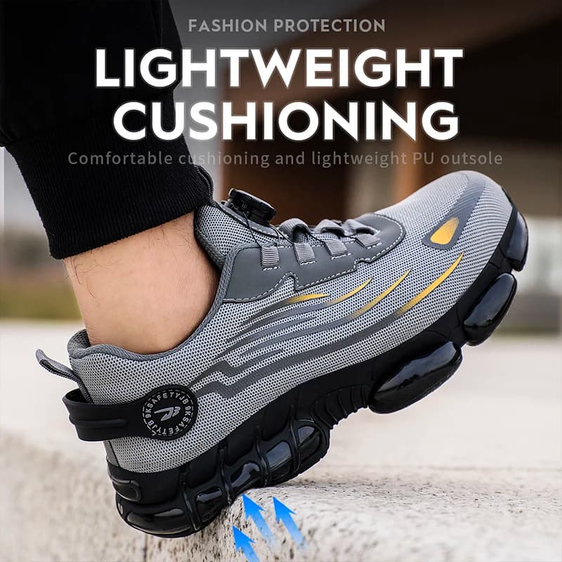 Men's Safety Work Shoes | Breathable & Odor Protection | Fashionable Casual Design - Thumbnail 4