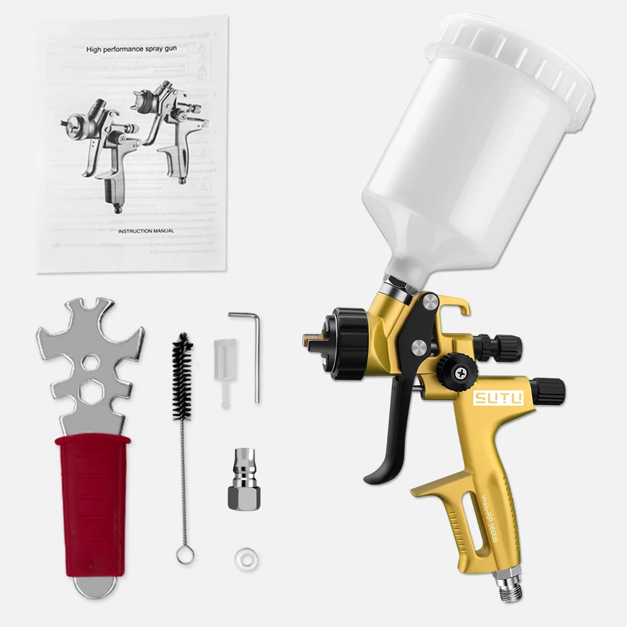 1.3MM Nozzle Paint Spray Gun | High Atomization for Car & Furniture | Oil Paint Repair Airbrush - Thumbnail 5