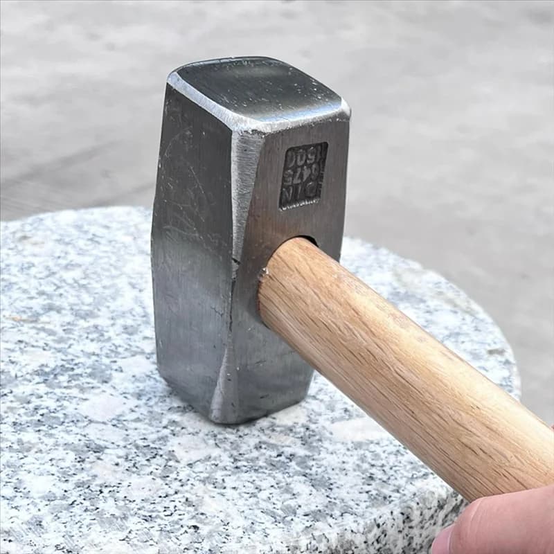 3 Lb Sledge Hammer | Heavy-Duty High Carbon Steel | Wood Handle for Masonry & Home Repair - Thumbnail 2