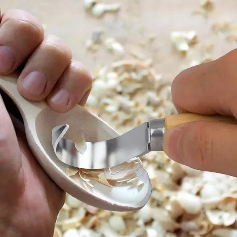 Wood Carving Chisel Set | Handcrafted Spoon Carving Tools | Premium Woodworking Knife - Thumbnail 3