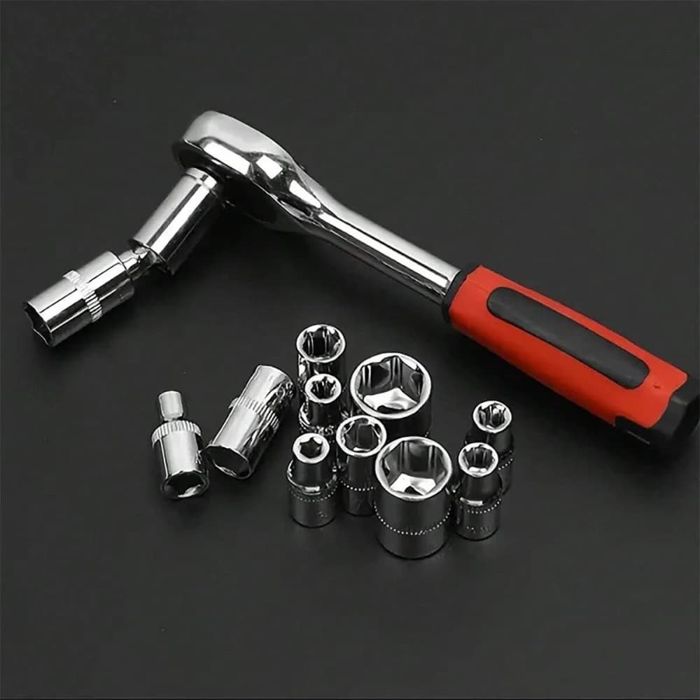 53-Piece Socket Tool Set | 1/4 Inch Drive Ratchet Wrench | Auto Repair Combination Kit - Thumbnail 6