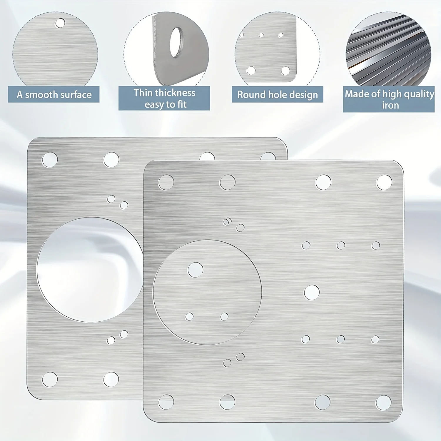 Steel Cabinet Hinge Repair Plate | 1/4pcs Fixed Plate | Kitchen & Storage Door Hardware - Thumbnail 4