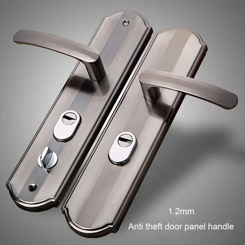 Door Handle Entry Lever | Stainless Steel Lock Panel | 1 Pair for Entry Door - Thumbnail 3