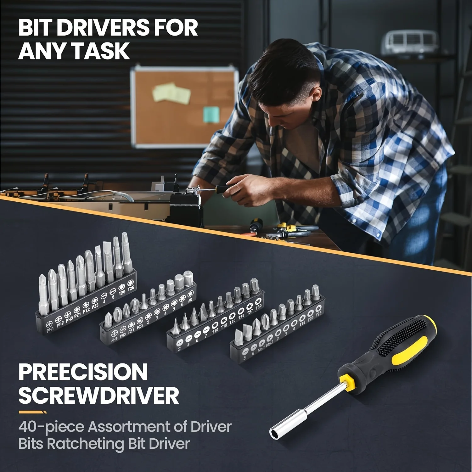 108-Piece Multi-Purpose Manual Tool Set with Carbon Steel Tools and Storage Box for Automotive and Home Repair - Thumbnail 3