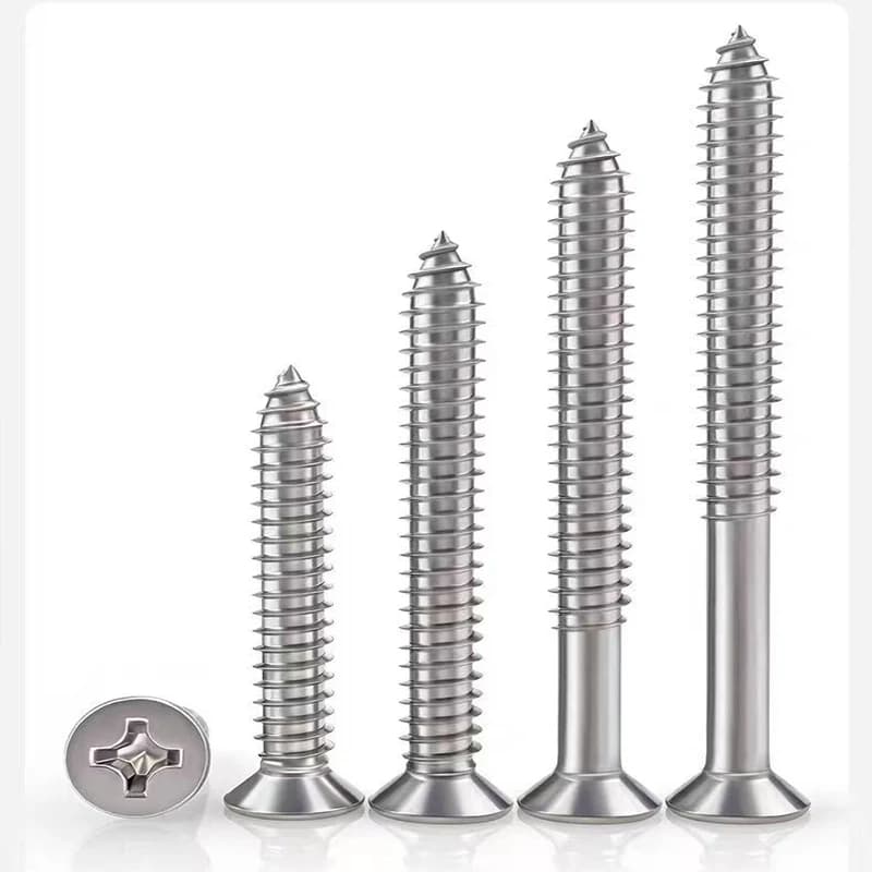 Flat Head Self Tapping Screws | 304 Stainless Steel | 70-200mm Switch Socket Fixings - Thumbnail 3