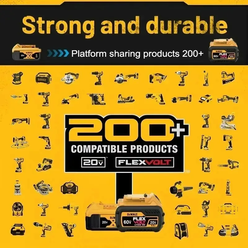 DeWalt Power Tool Battery | 20V/60V Lithium-Ion | 2Ah, 6Ah, 9Ah for DCF845, DCD800 Series - Thumbnail 6