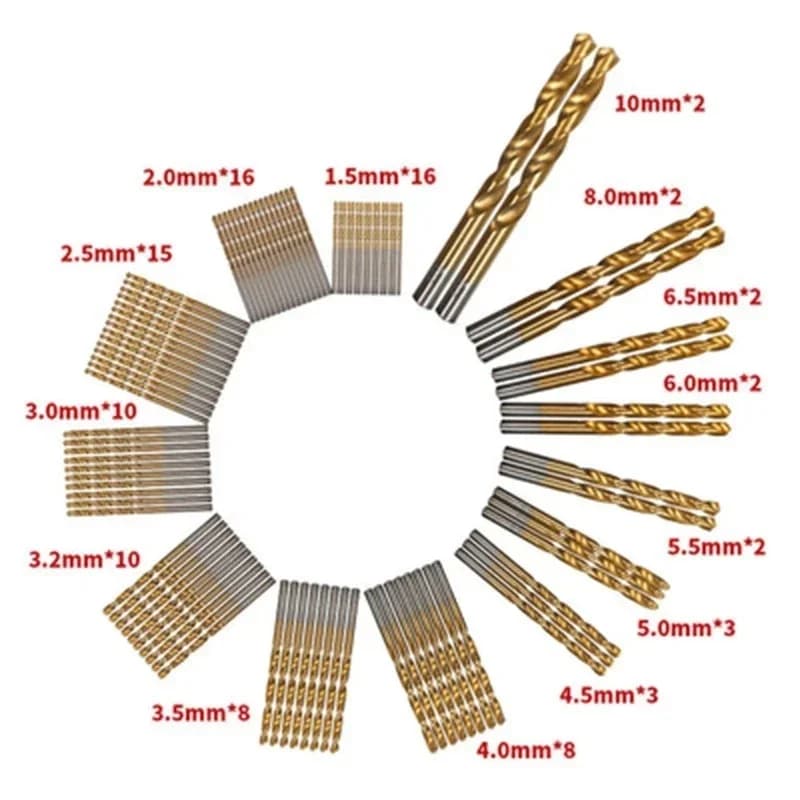 99Pcs HSS Drill Bit Set | Professional Metric Sizes 1.5-10mm | For Hard Metals & Woodworking - Thumbnail 3