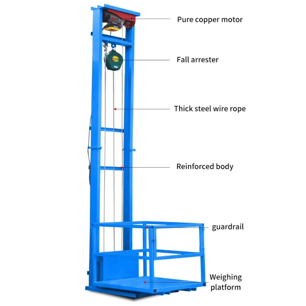 Hydraulic Freight Lift Platform | 80x100cm Size | 2-8m Height Range | Warehouse & Loading Dock Elevator - Thumbnail 5
