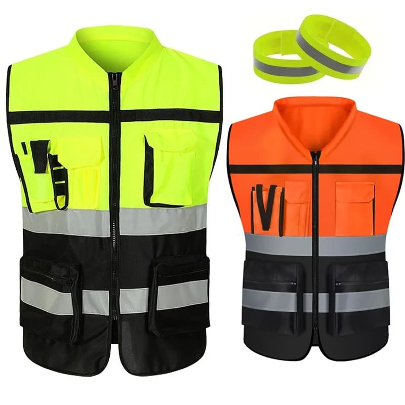 Safety Vest | High-Brightness Strip for Night Running | Unisex Multi-Pocket - Thumbnail 2