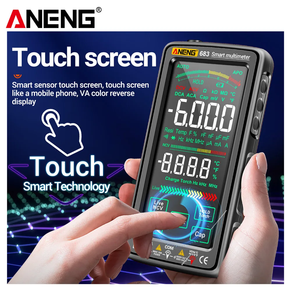 Smart Multimeter | 6000 Counts True RMS | Rechargeable AC/DC Voltage & Current Tester - Thumbnail 3