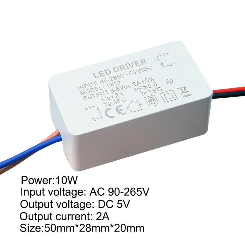 5V DC Power Adapter | 1A/2A Output for LED Strips & CCTV | 5W-10W AC/DC Transformer - Thumbnail 2