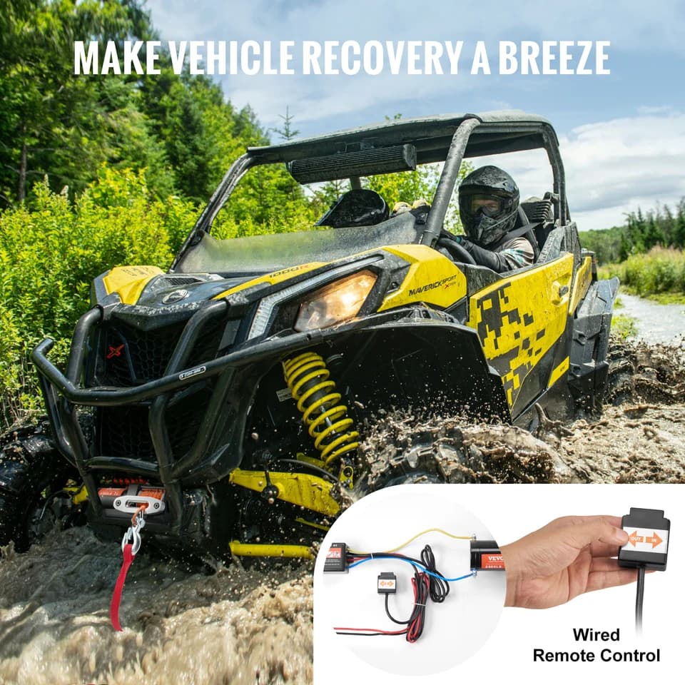 Pallet Truck Winch | 3500 lbs Electric | ATV/UTV Synthetic Rope Kit - Thumbnail 5