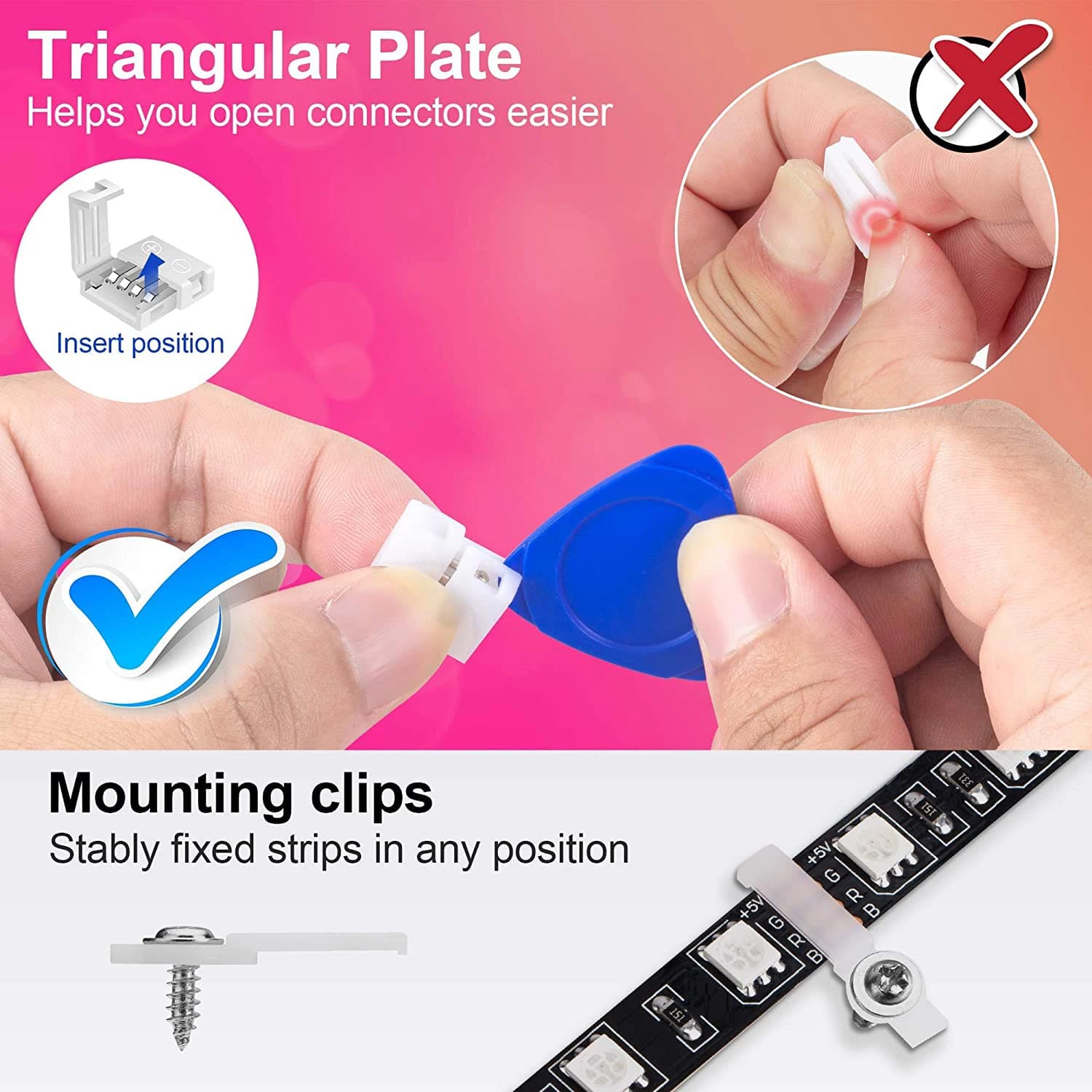 RGB LED Strip Connector Kit | 5050 4-Pin | T & L-Shaped Jumpers, Clips & Terminals - Thumbnail 3