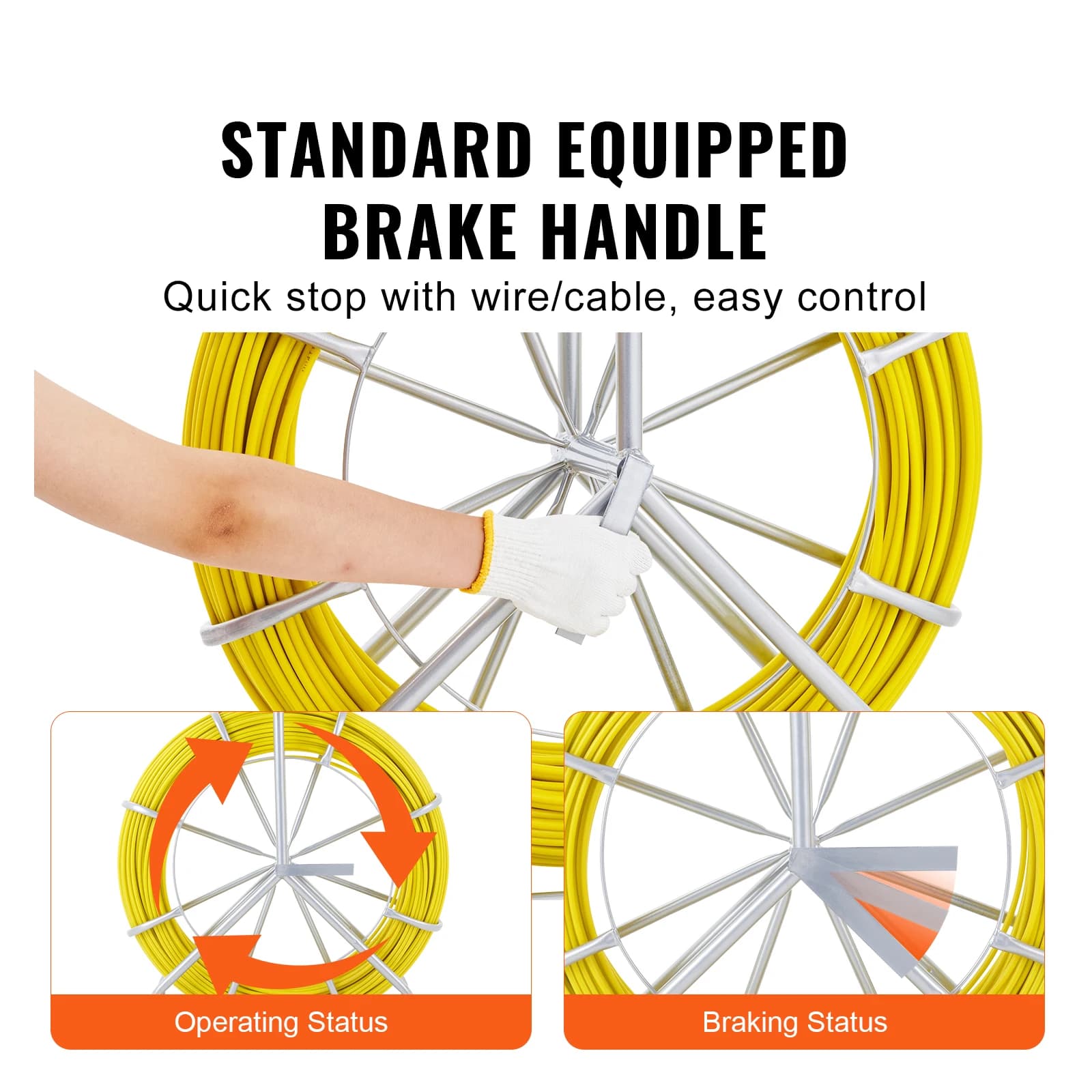 Fiberglass Fish Tape | 425-656 ft Wire Puller for Conduit & Walls | Heavy-Duty Electrical Tool - Thumbnail 4
