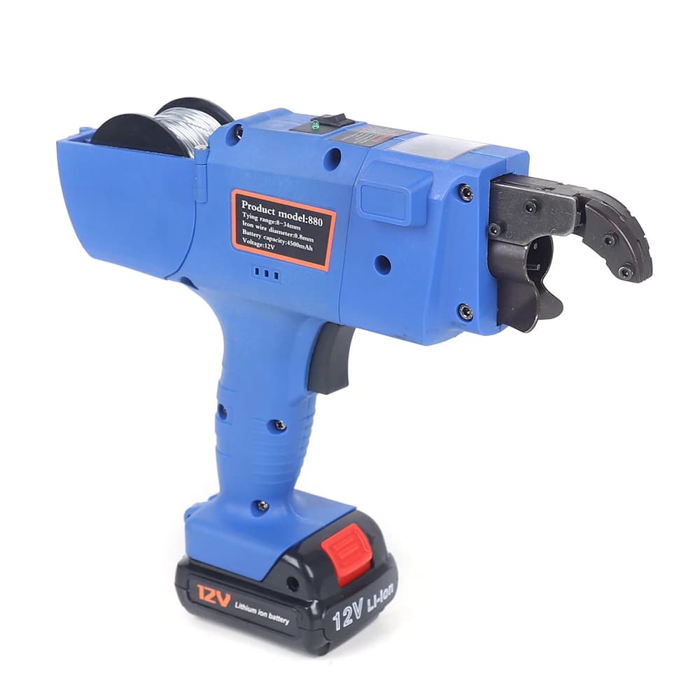 Electric Rebar Tying Gun | Automatic 8-34mm Rebar Tier | Cordless with Battery & Pliers - Thumbnail 3