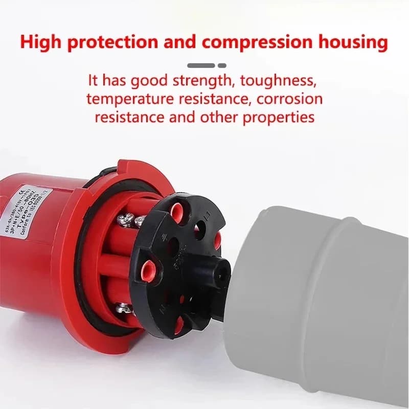 Heavy-Duty IP67 Industrial Plug & Socket Set | 16-32A 3P/4P/5Pin Connector | Wall Mount Electrical - Thumbnail 3