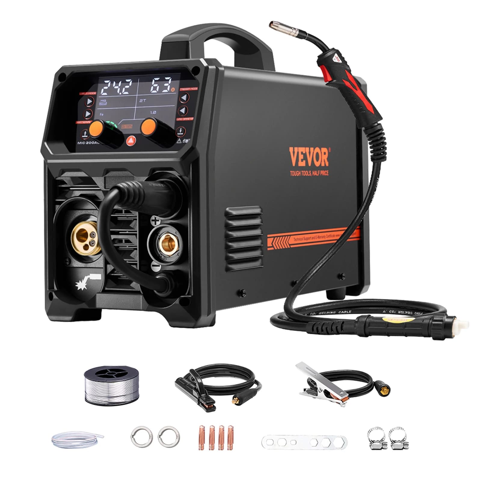 200A Multi-Process Welder | MIG, TIG, Stick & Flux Core | LCD Digital Control - Thumbnail 2