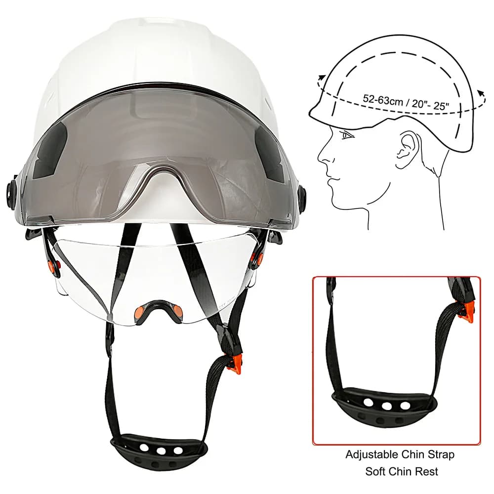 Work Safety Cap | Built-In Visor & Goggle | ANSI Engineer Hard Hat Protection - Thumbnail 3