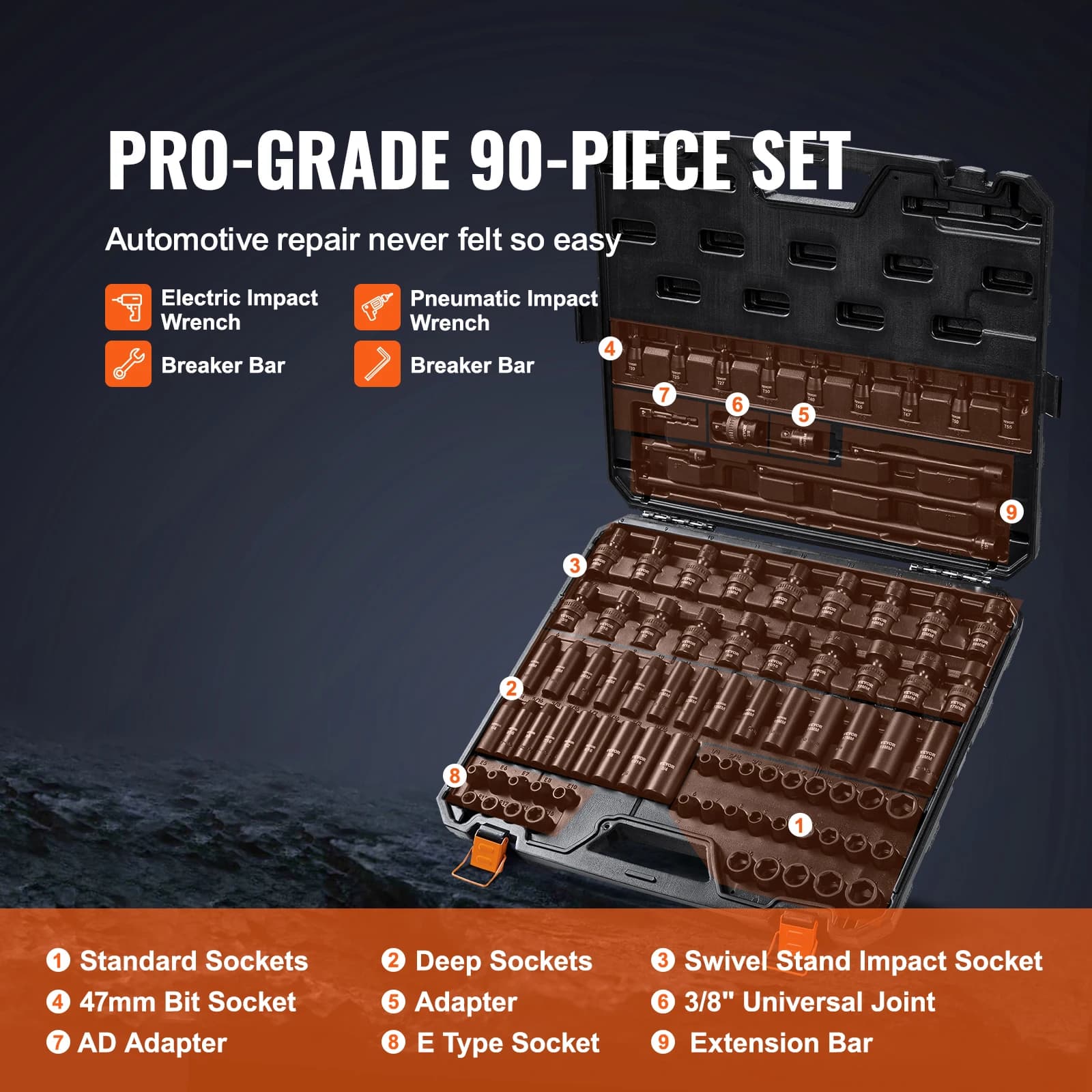 1/2 Inch Drive Impact Socket Set | Professional Grade | For Automotive & Industrial Use - Thumbnail 3