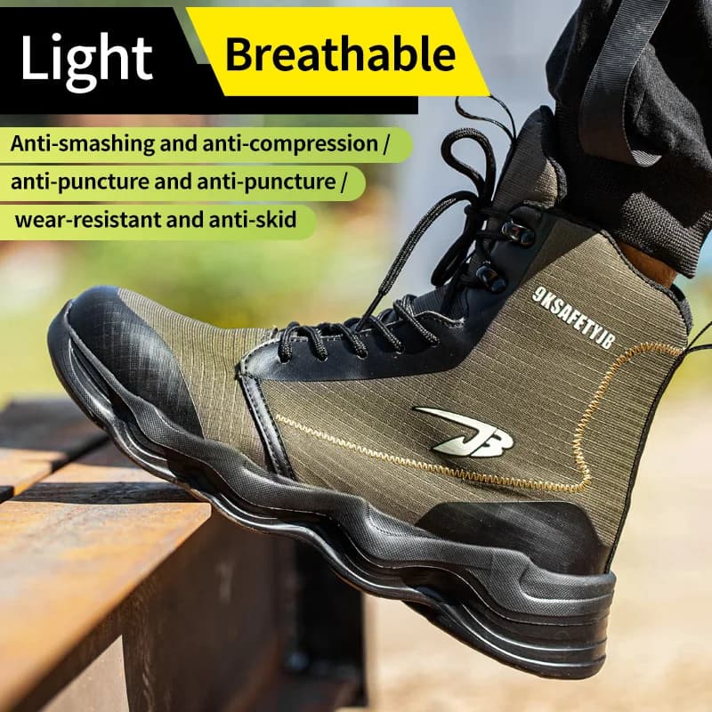 Safety Shoes | Breathable Anti-Smash Design | Puncture Proof Work Sneakers - Thumbnail 4