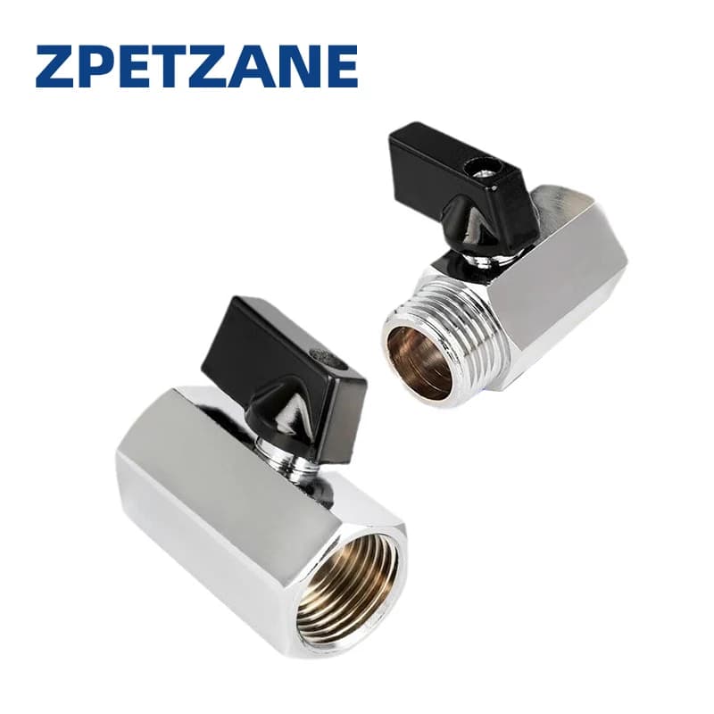 High-Pressure Brass Rotary Valve | Double Internal Threaded Connection for Water & Gas Lines - Thumbnail 2