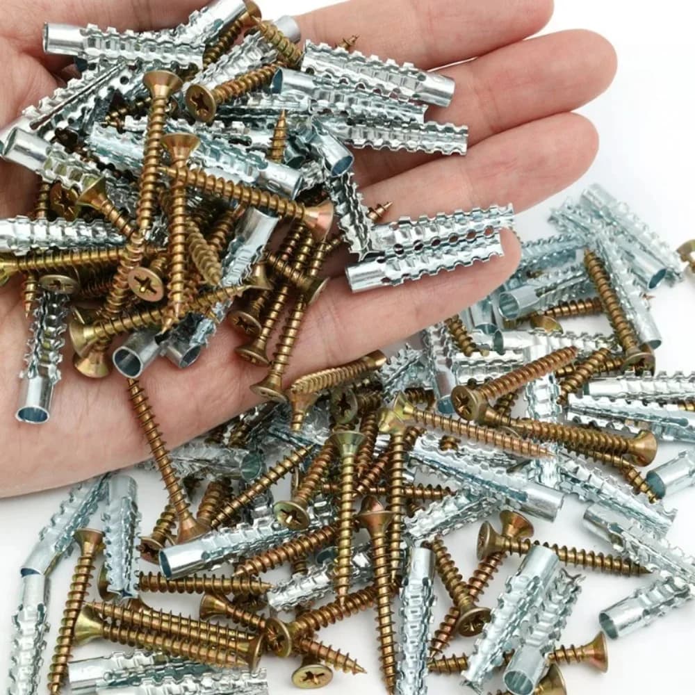 Self-Tapping Screw Expansion Bolt Kit | For Hollow Walls, Tile & Drywall | 10-500 Set Pipe Plug Anchors - Thumbnail 2