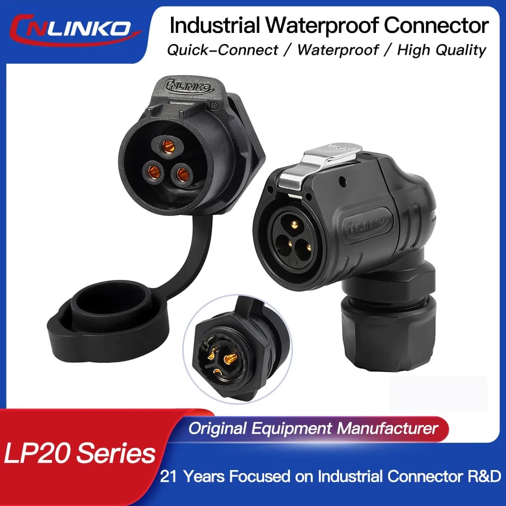 Series Right-Angle Industrial Connector | IP68 Waterproof & Compact 90° Design for Automated Machinery - Thumbnail 2