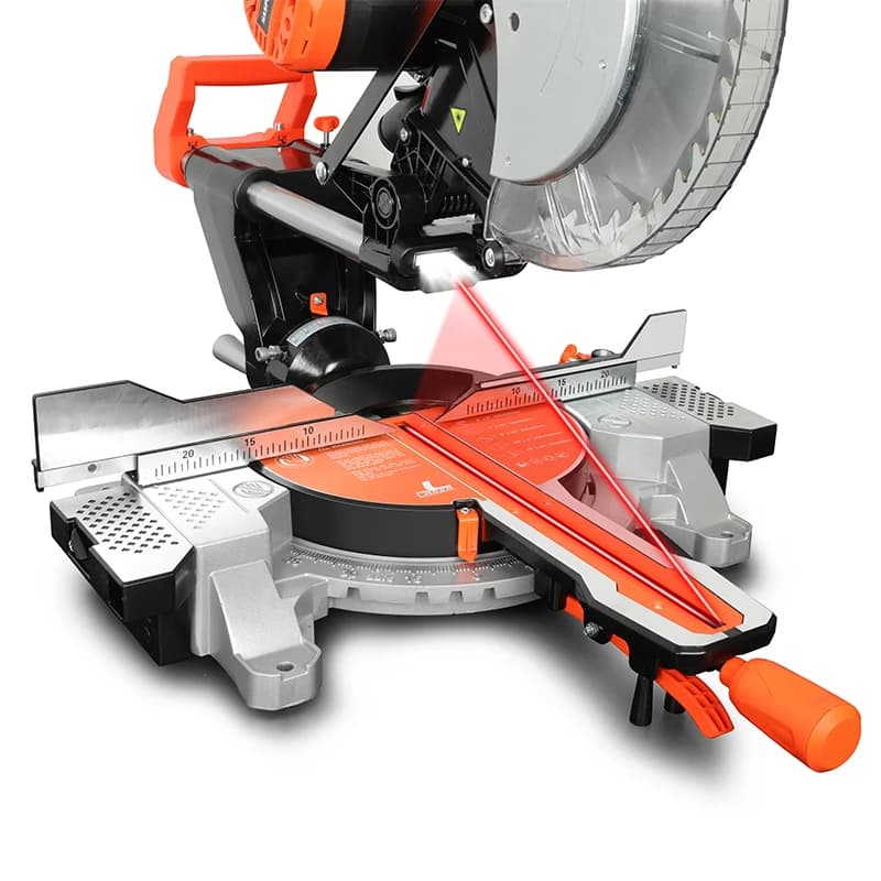 12-Inch Sliding Miter Saw | Single Bevel with Laser Guide | Precision Wood Cutting Tool - Thumbnail 5