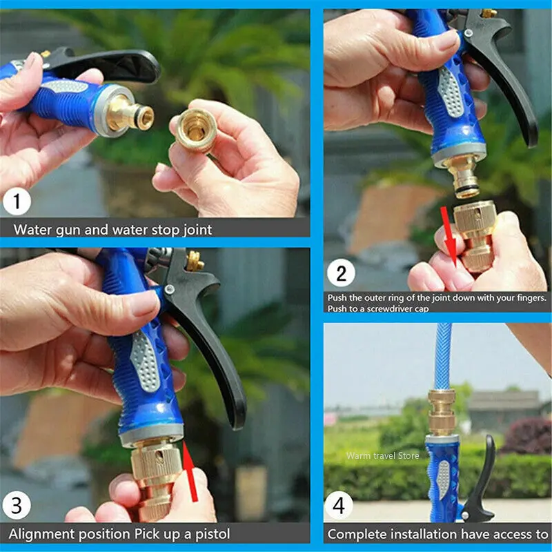 High Pressure Spray Nozzle | Adjustable Water Gun | Quick Connect for Garden Hose & Home Use - Thumbnail 5
