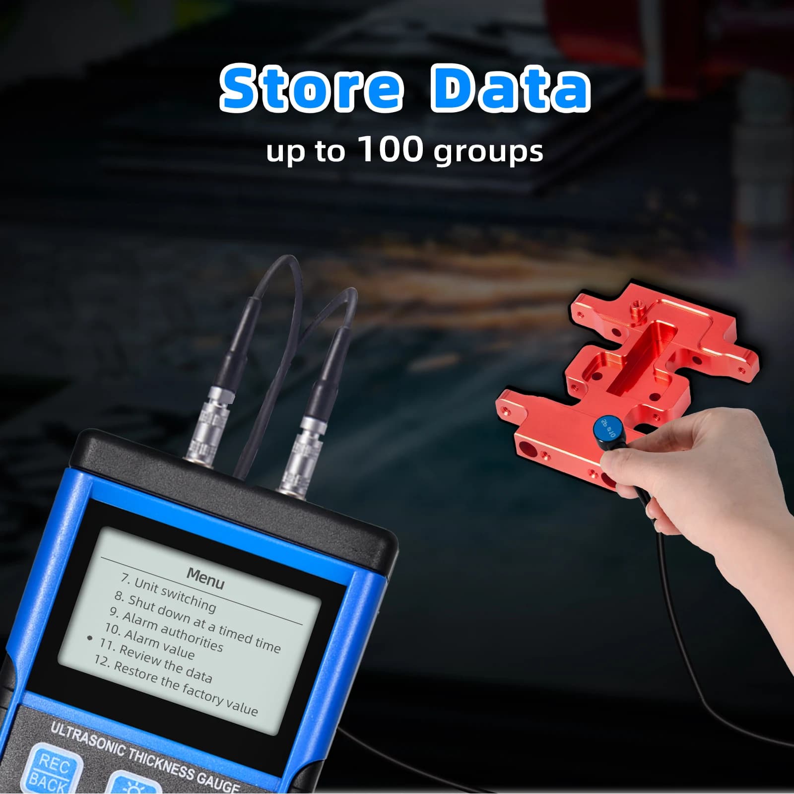 High-Tech Ultrasonic Thickness Gauge for Automotive & Metal Paint Measurement - Thumbnail 4