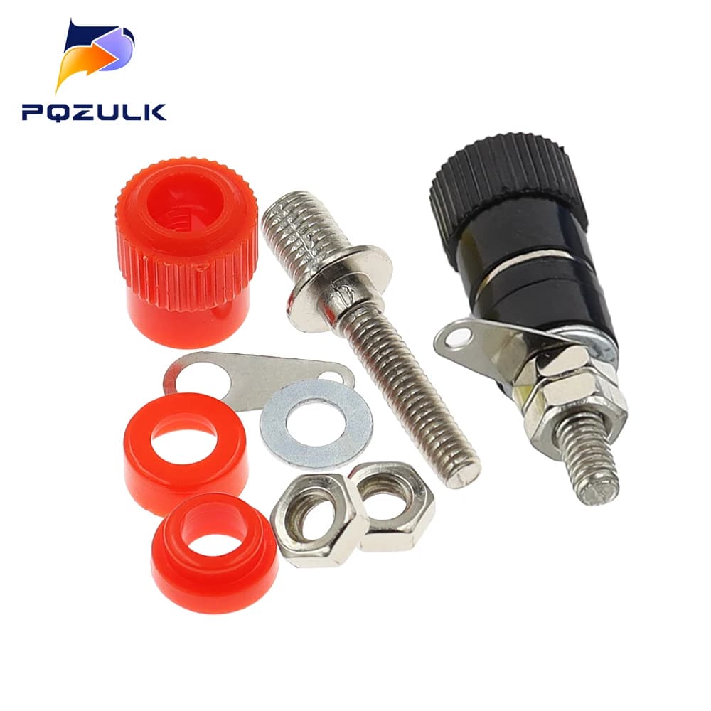 4mm Banana Plugs & Binding Posts | 5-Pack Nickel-Plated Connector Set for Secure Audio & Test Connections - Thumbnail 5
