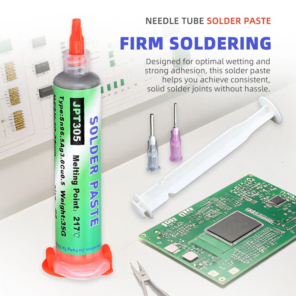 Lead Free  Solder Paste Needle Tube for PCB/BGA/SMD Soldering  USB Socket Repair  Tin Welding Solder Paste 20-38um - Thumbnail 3