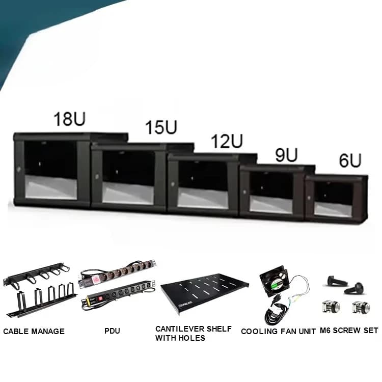 6U Wall-Mount Server Rack | 19-Inch Network Cabinet | 450mm Depth for Small IT Installations - Thumbnail 3