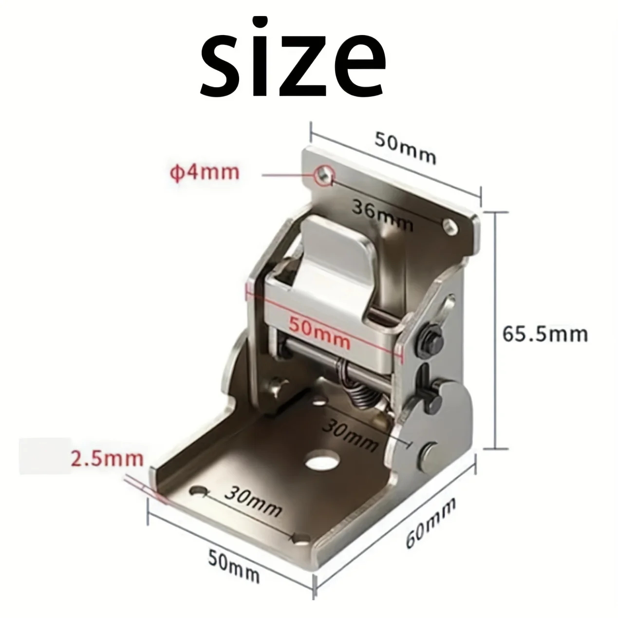 Heavy-Duty Self-Locking Folding Bracket | 90-Degree Hinge | 330 lb Capacity for Table Legs - Thumbnail 3