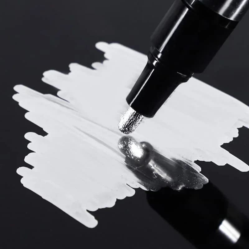 Reflective Paint Marker | 2mm Chrome & Silver Ink | Permanent Model Touch-Up Pen - Thumbnail 2