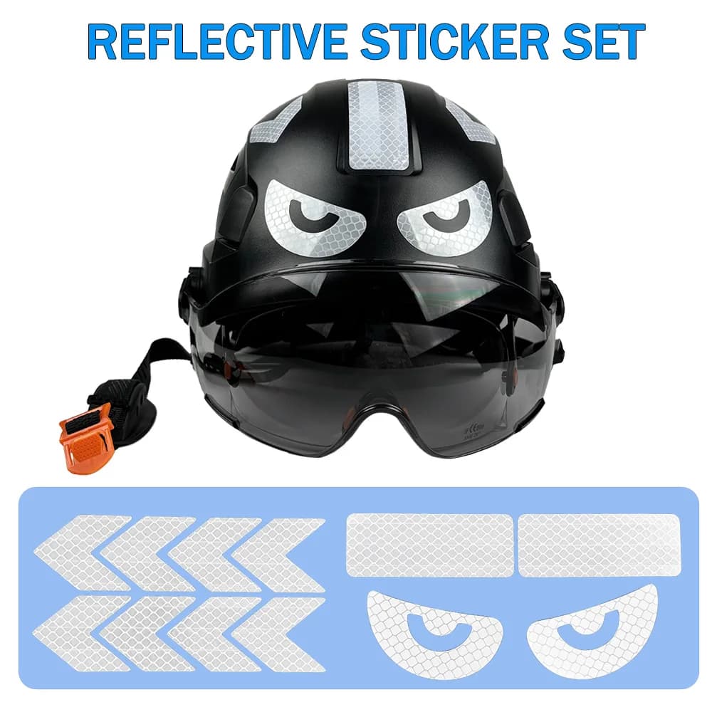 Safety Helmet | Adjustable Ventilation & Reflective | Construction Hard Hat with Goggles - Thumbnail 3
