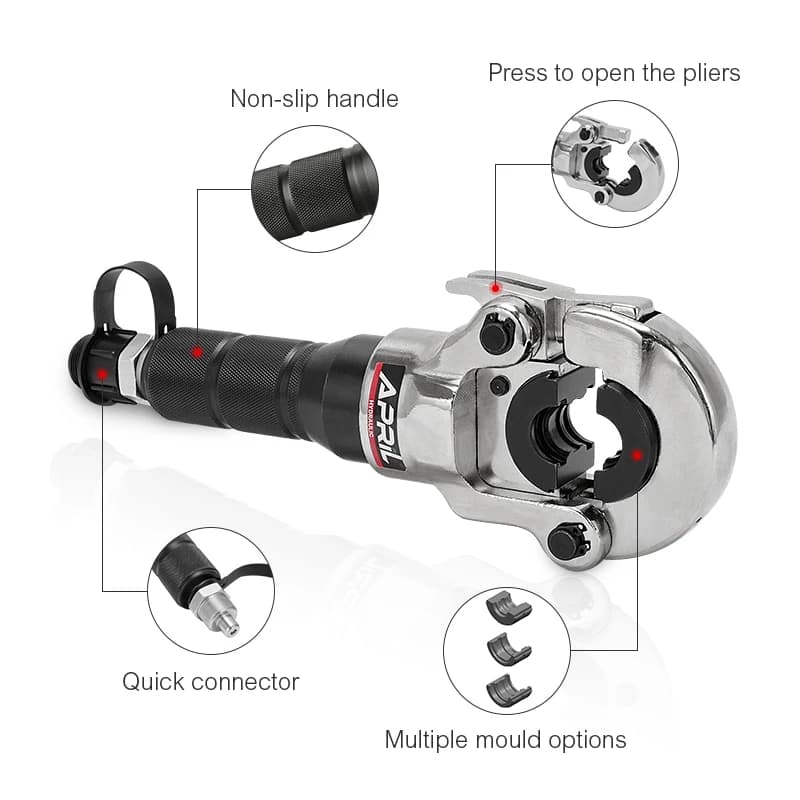 PEX & Aluminum Pipe Crimping Tool | CW-1632 Hydraulic Press | For Radiant Heating & Plumbing - Thumbnail 4