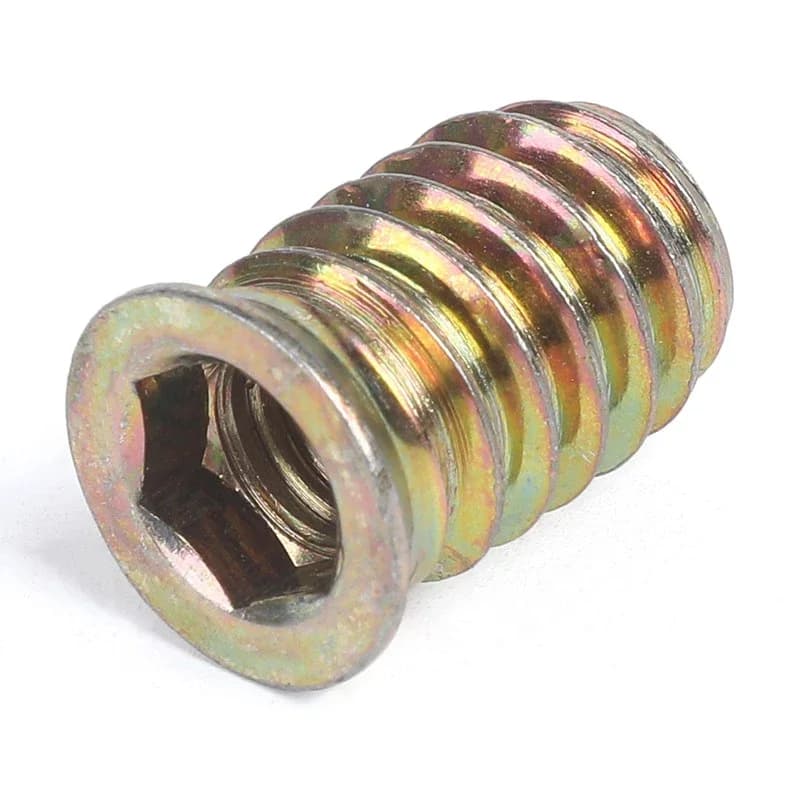 Socket Insert Nuts | Zinc Alloy Iron Construction | For Wood Furniture Hardware - Thumbnail 5